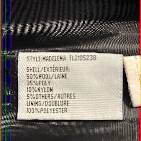 Tower‎ By London Fog Black Wool Blend Button Up Car Coat Size L - Picture 15 of 15